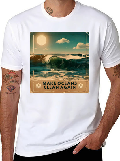 Ocean Waves Graphic Tee - Make Oceans Clean Again