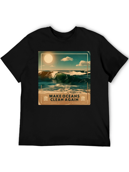 Ocean Waves Graphic Tee - Make Oceans Clean Again