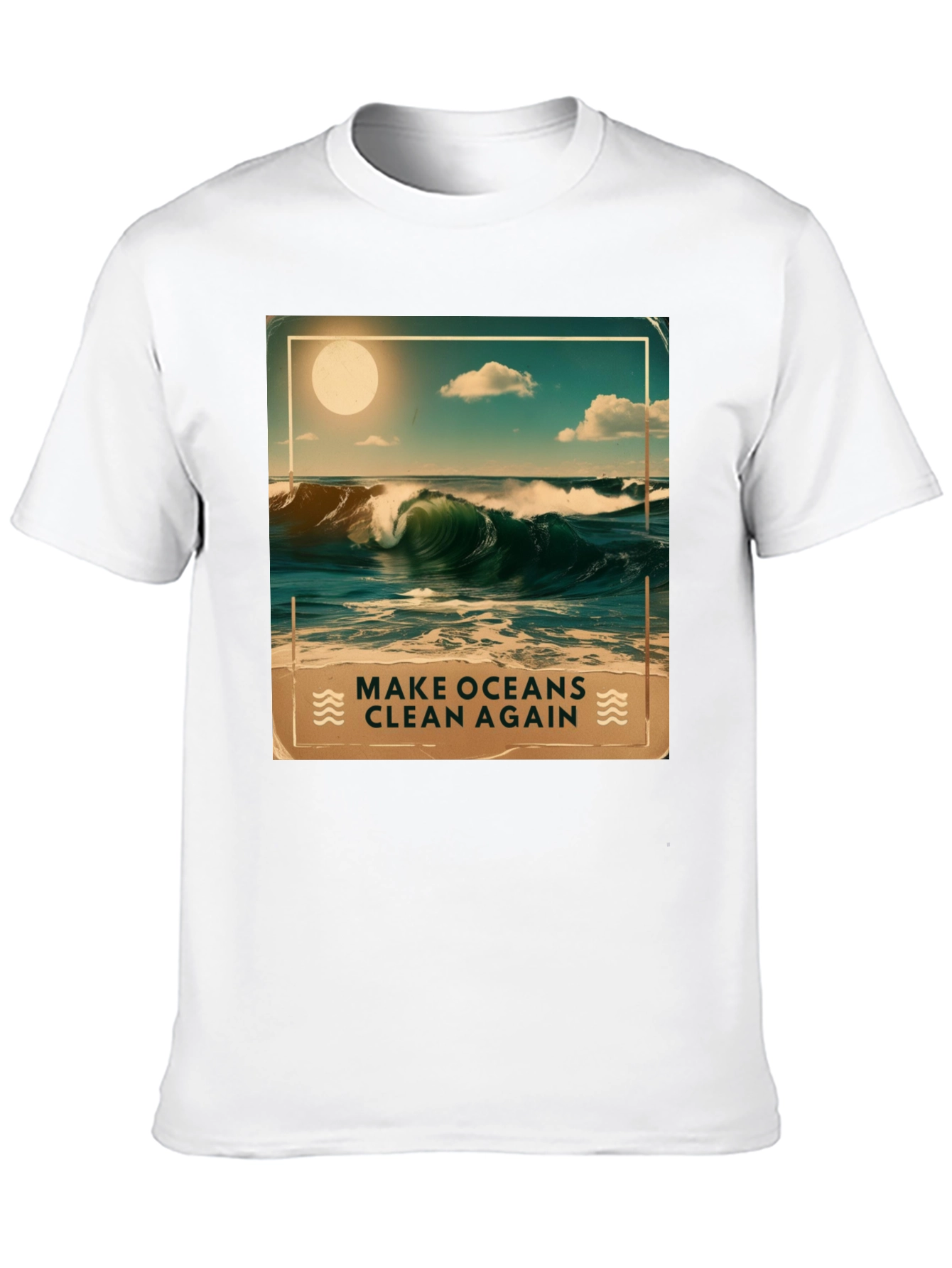 Ocean Waves Graphic Tee - Make Oceans Clean Again