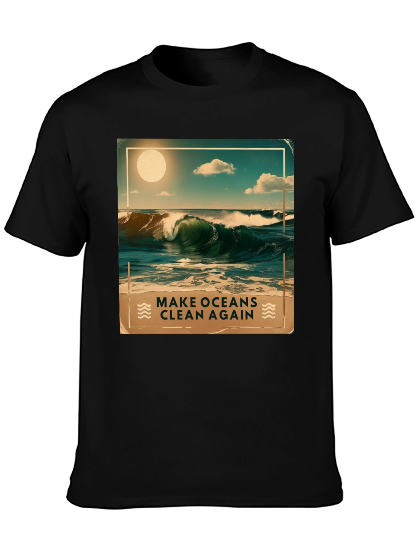 Ocean Waves Graphic Tee - Make Oceans Clean Again