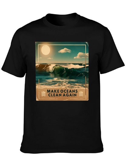 Ocean Waves Graphic Tee - Make Oceans Clean Again