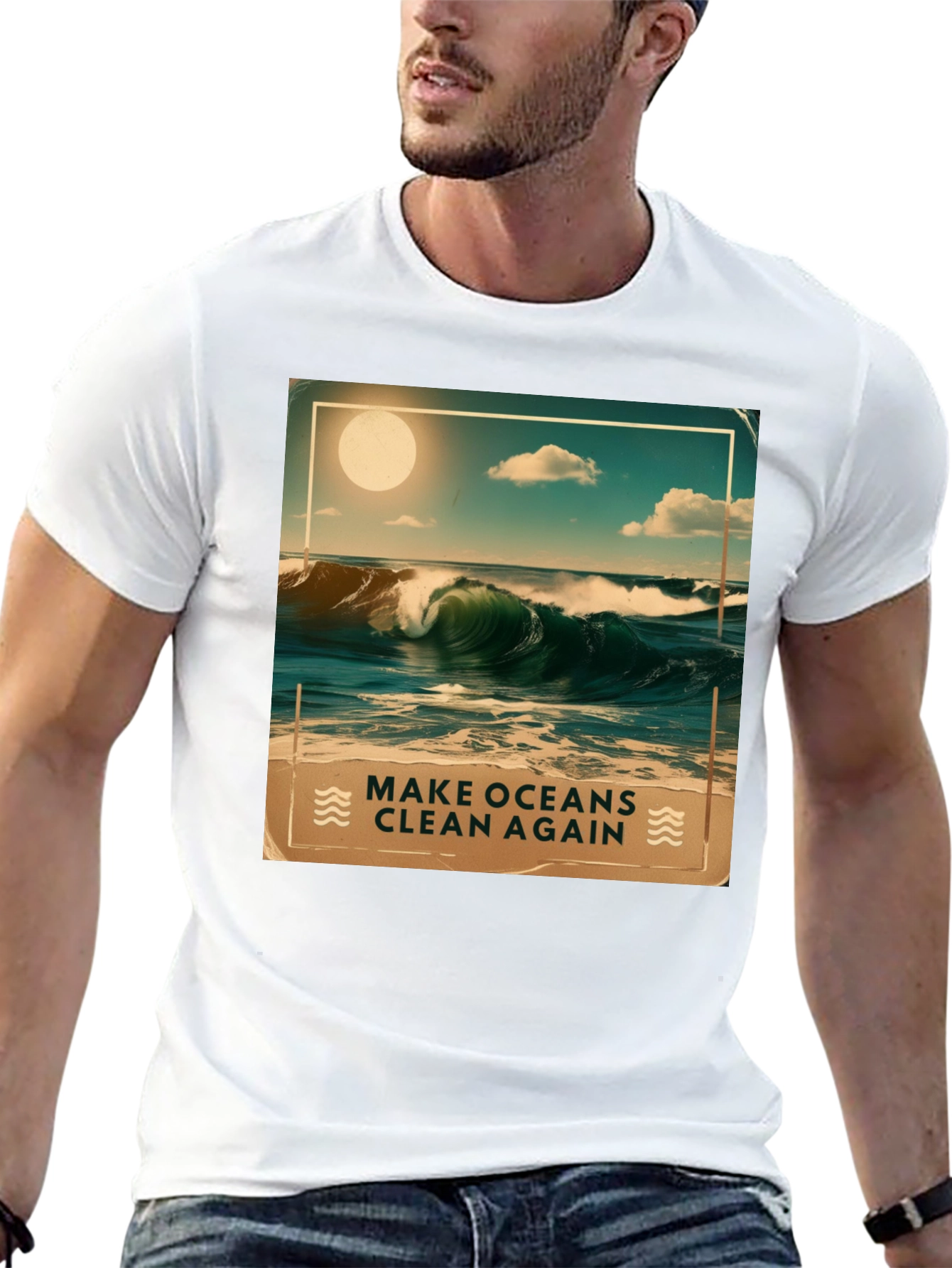 Ocean Waves Graphic Tee - Make Oceans Clean Again