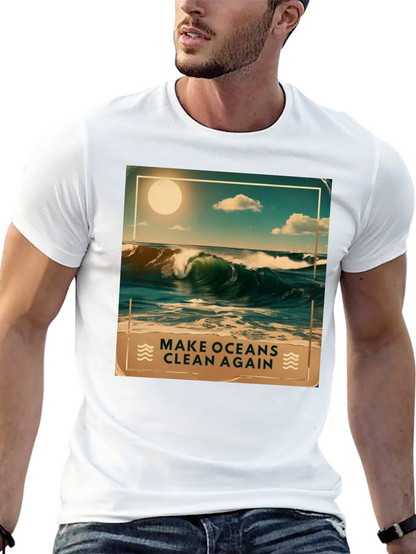 Ocean Waves Graphic Tee - Make Oceans Clean Again