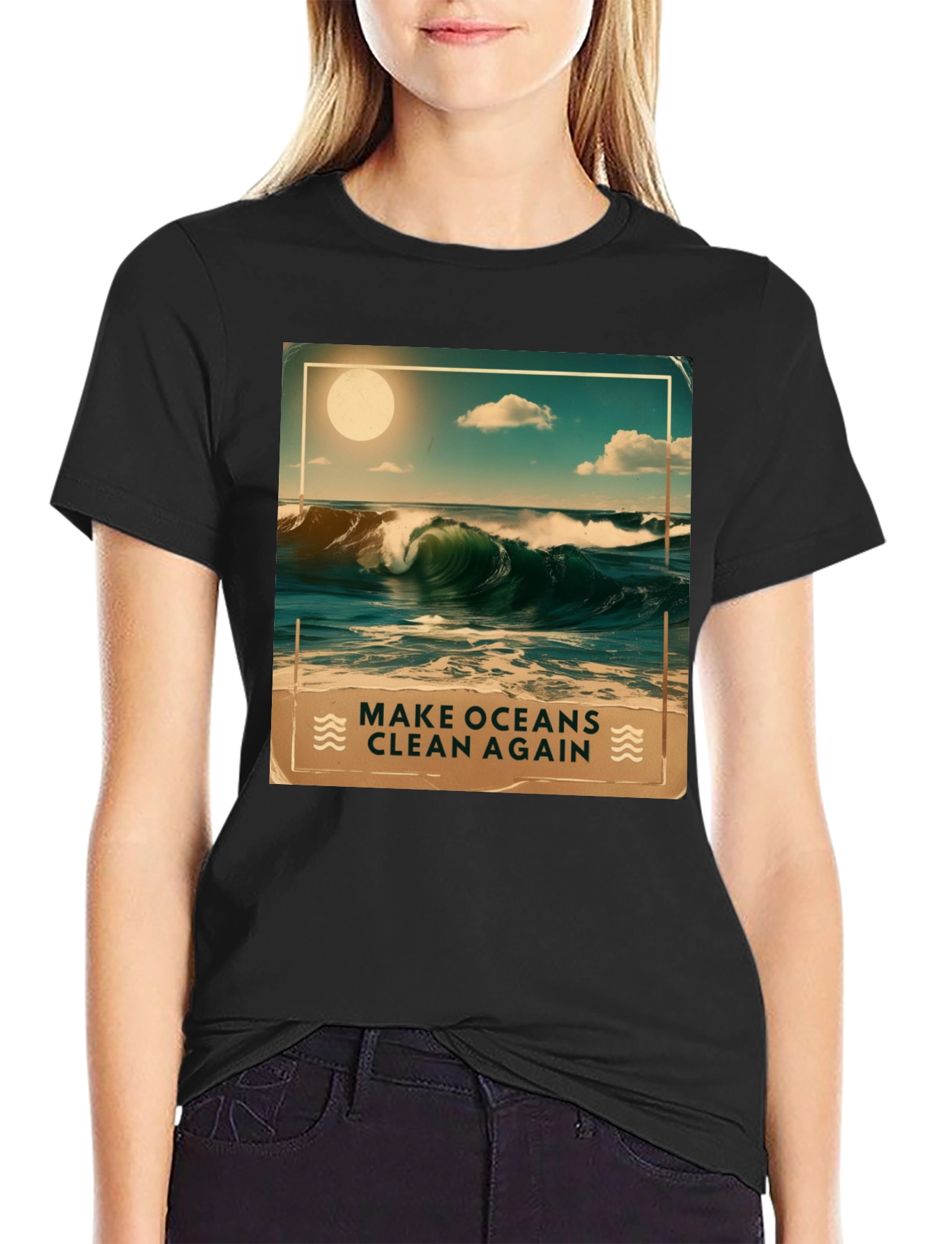 Ocean Waves Graphic Tee - Make Oceans Clean Again