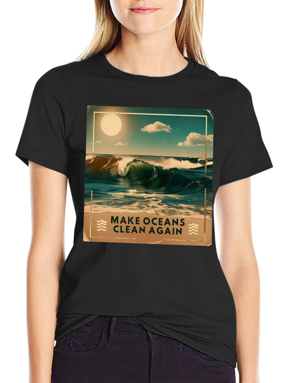 Ocean Waves Graphic Tee - Make Oceans Clean Again