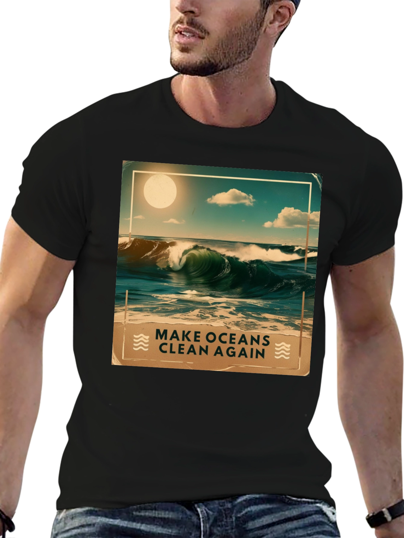 Ocean Waves Graphic Tee - Make Oceans Clean Again
