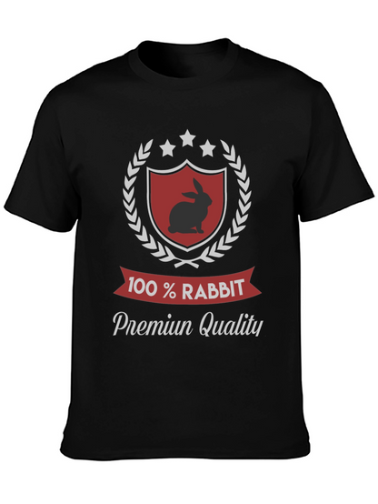 100% Rabbit Premium Quality Black T-Shirt