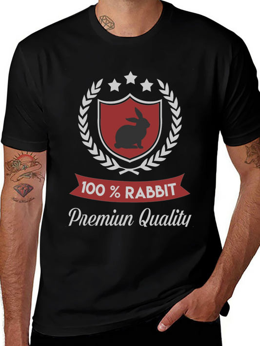 100% Rabbit Premium Quality Black T-Shirt