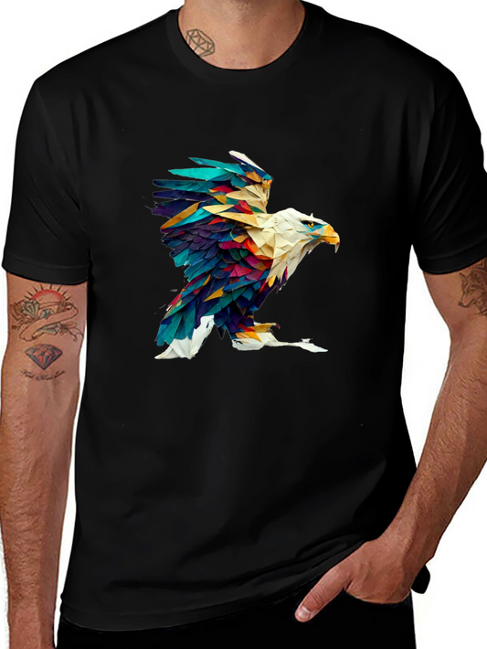 Abstract Eagle Graphic Black Tee