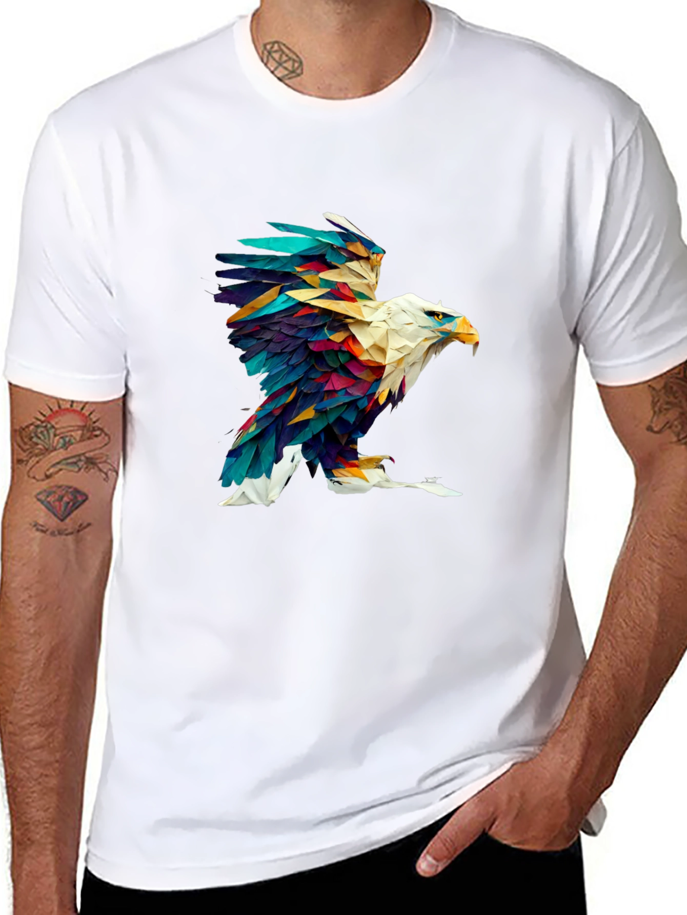 Abstract Eagle Graphic Black Tee
