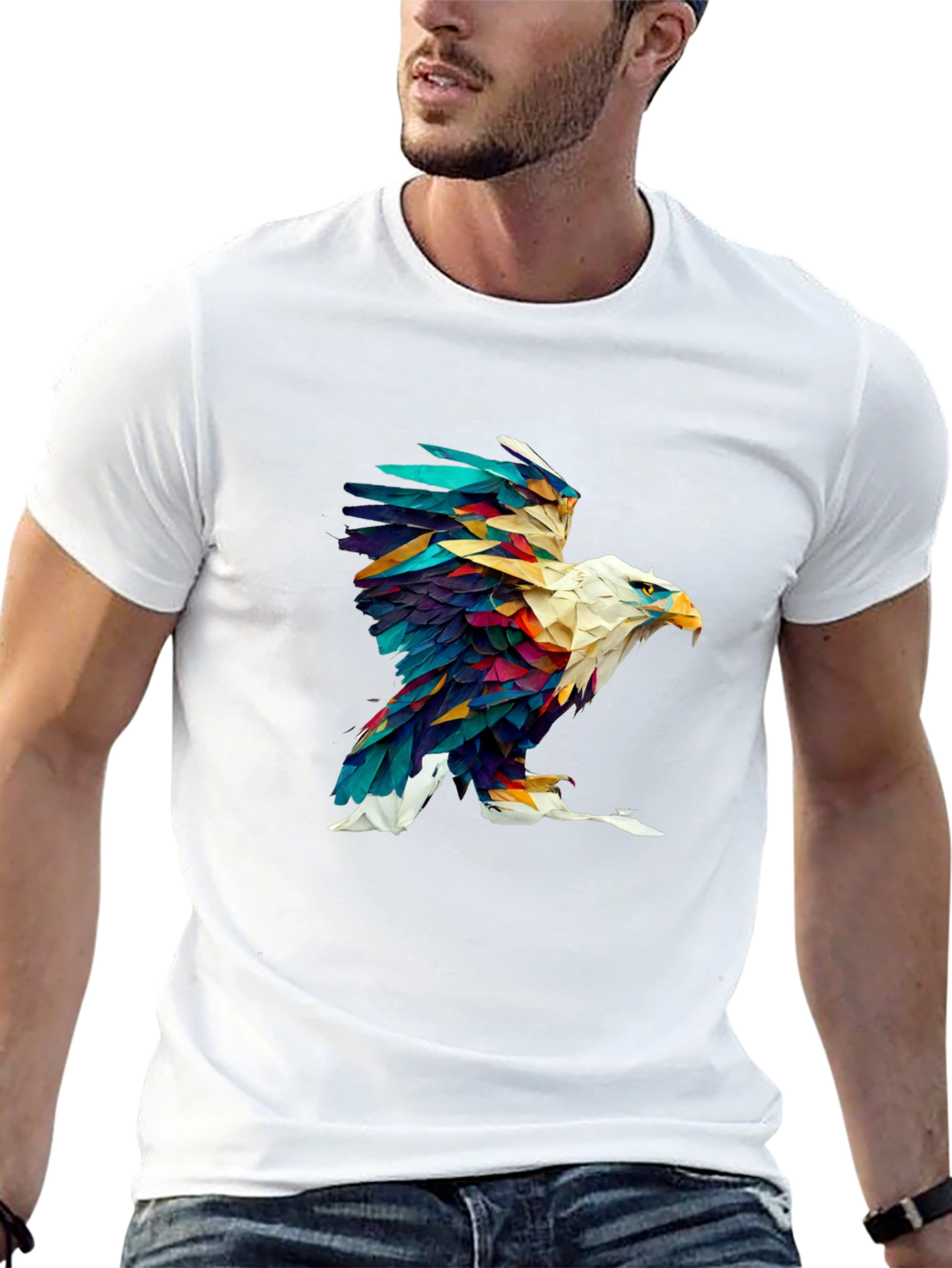 Abstract Eagle Graphic Black Tee