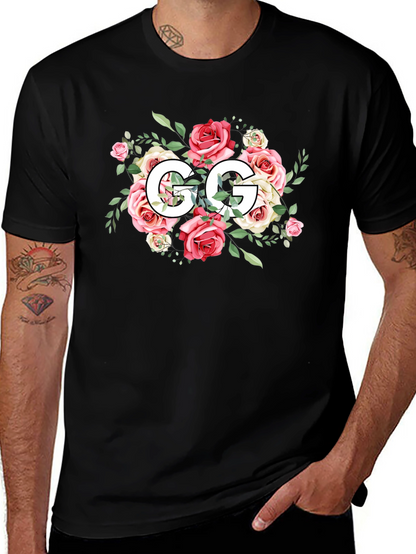 Floral GG Black T-Shirt