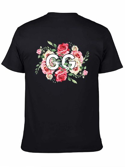 Floral GG Black T-Shirt