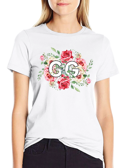 Floral GG Black T-Shirt