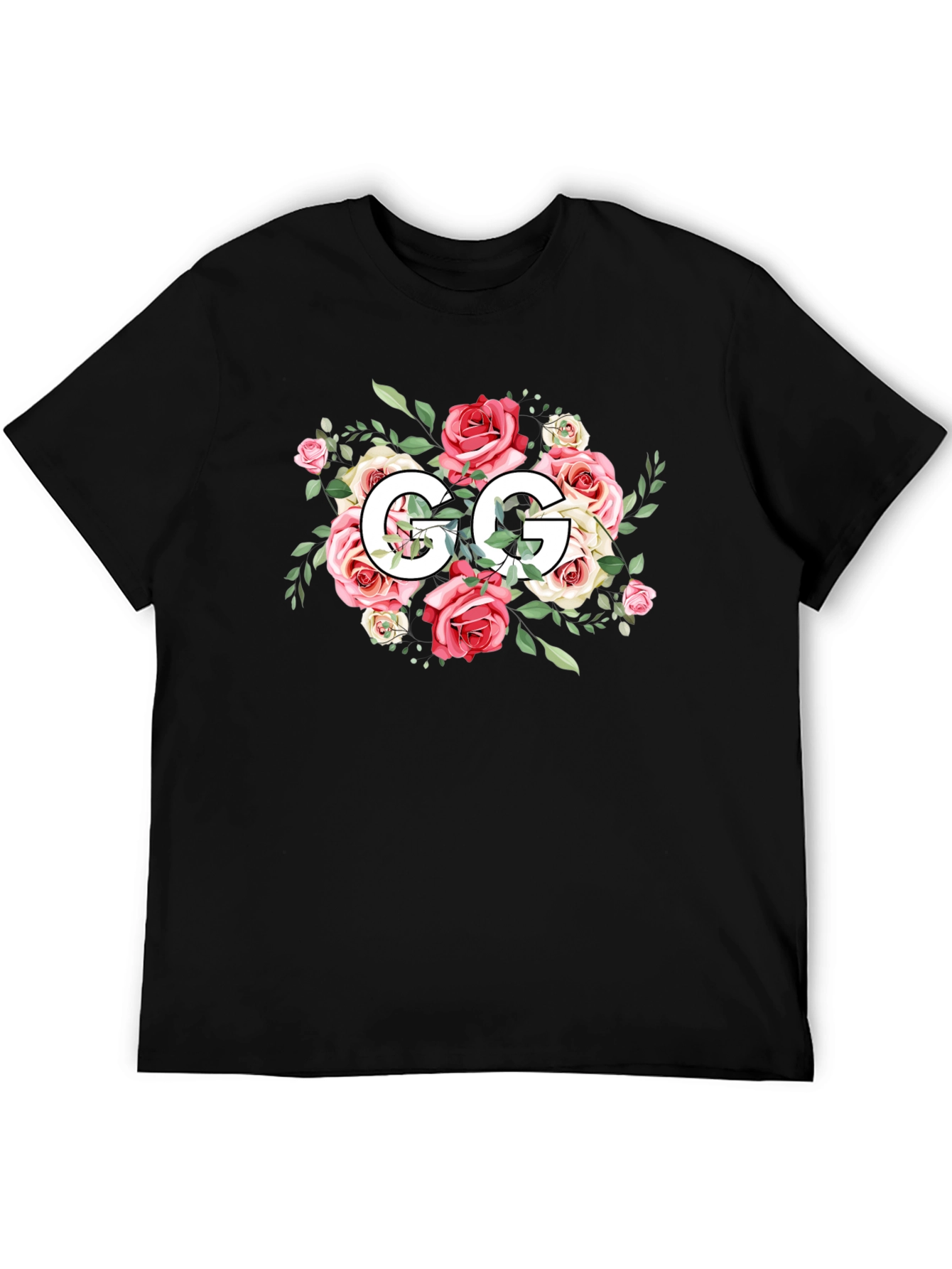 Floral GG Black T-Shirt