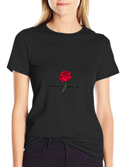 Black Mask Rose Graphic T-Shirt