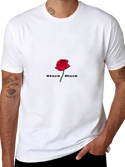 Black Mask Rose Graphic T-Shirt